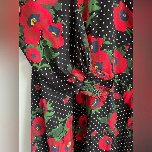 Free People Morning Light Black Print Long Sleeve Mini Dress - Picture 9 of 11